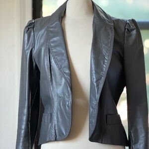Vintage Gray Leather Jacket